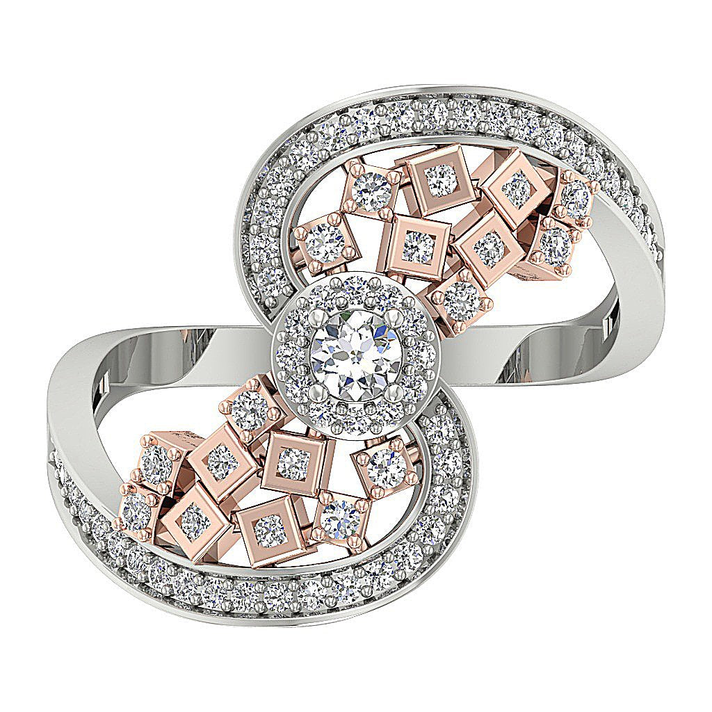 14k Solid Gold Accent Solitaire Halo Engagement Ring Natural Diamond I1 G 0.65 Ct Prong Bezel Set