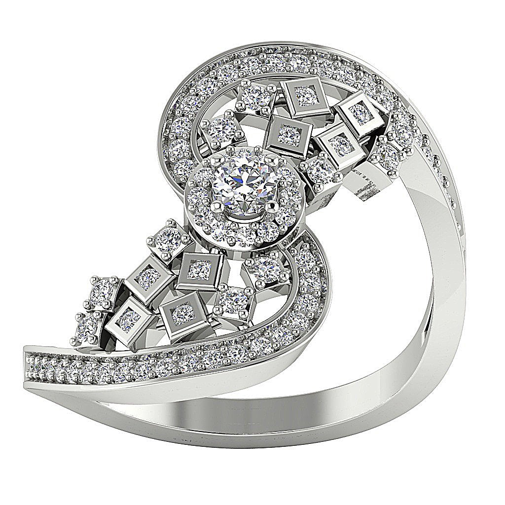 14k Solid Gold Accent Solitaire Halo Engagement Ring Natural Diamond I1 G 0.65 Ct Prong Bezel Set
