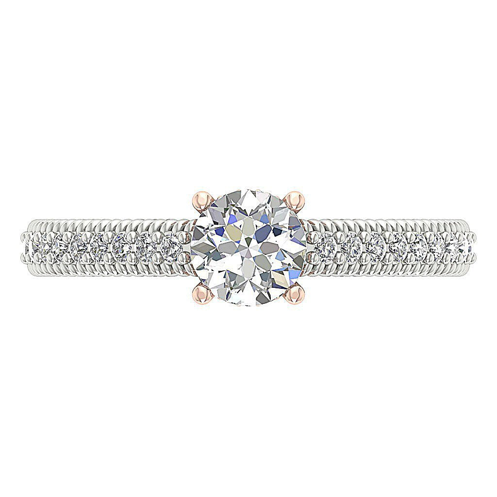 5.50 MM Accent Solitaire Wedding Ring Genuine Diamond I1 G 1.00 Ct 14k Solid Gold Prong Set