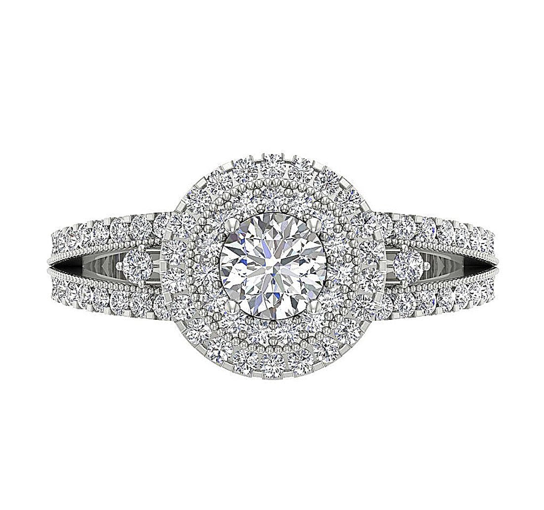 11.05 MM SI1 G 1.20 Ct Accent Solitaire Engagement Ring Natural Diamond 14k White Yellow Rose Gold Prong Set