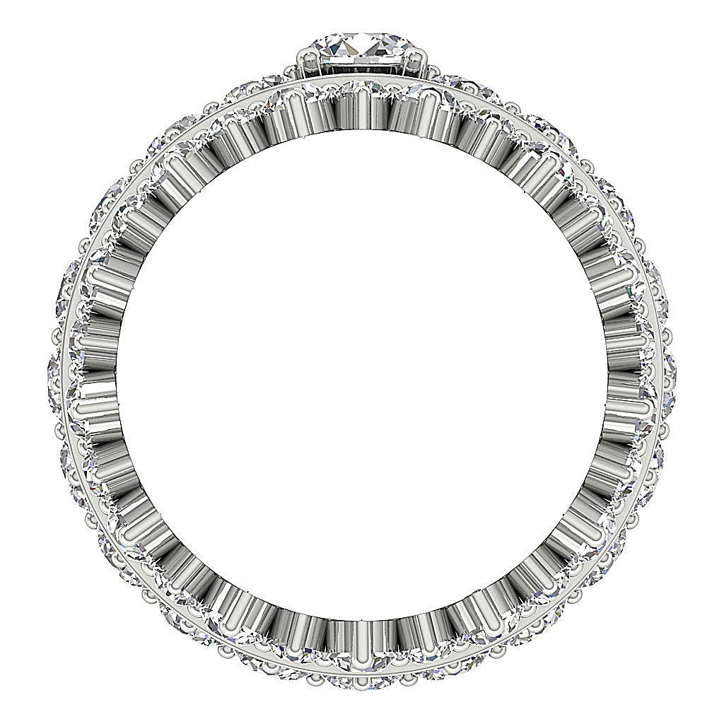 SI1 G 5.60 Ct Eternity Bridle Triple Band Ring Round Cut Diamond