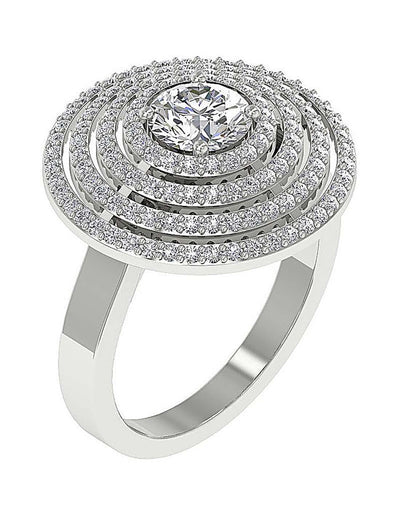 Natural Diamond Designer Right Hand Engagement Ring I1 G 2.10 Ct 14k White Yellow Rose Gold