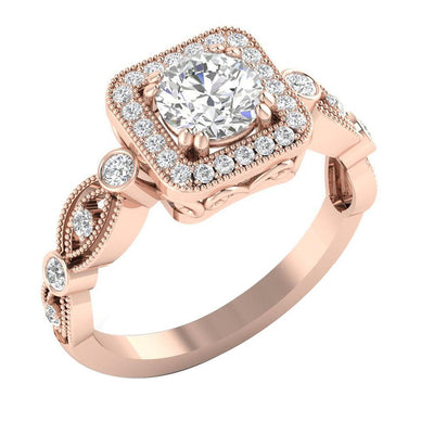 I1 G 1.50 Ct Round Diamond 14k Solid Gold Solitaire Designer Wedding Ring