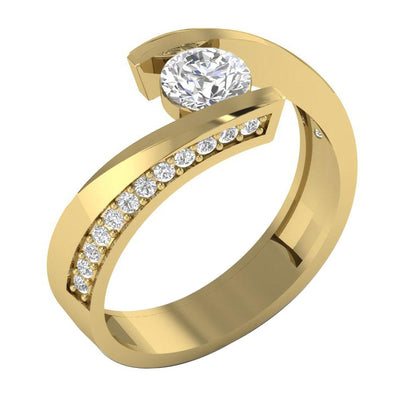 I1 G 1.00 Ct Designer Solitaire Engagement Ring Natural Diamond 14k White Gold Prong Bar Set