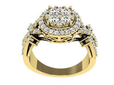 Natural Diamond 14k Solid Gold Vintage Anniversary Ring VS1 G 1.25 Carat