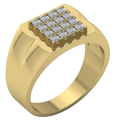14k Solid Gold I1 G 0.70 Ct Mens Anniversary Ring Natural Diamond Prong Set 12.00 MM
