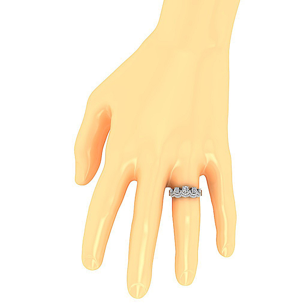 Five Stone Engagement Ring Wedding Band Set 14k Gold I1 G 1.20 Ct Genuine Diamond