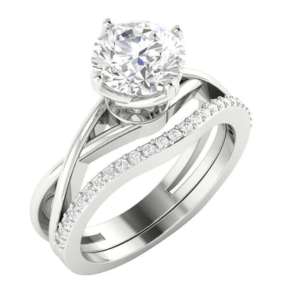 Matching Engagement Ring And Wedding Band Sets I1 G 1.30 Ct Natural Diamond 14K Gold
