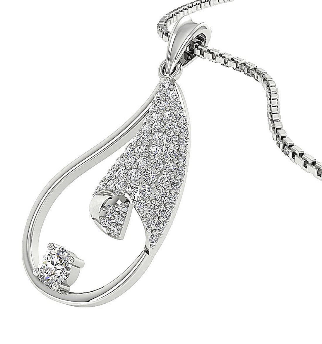14k/18k Solid Gold Genuine Diamond SI1/I1 G 0.80 Ct Designer Fashion Pendant