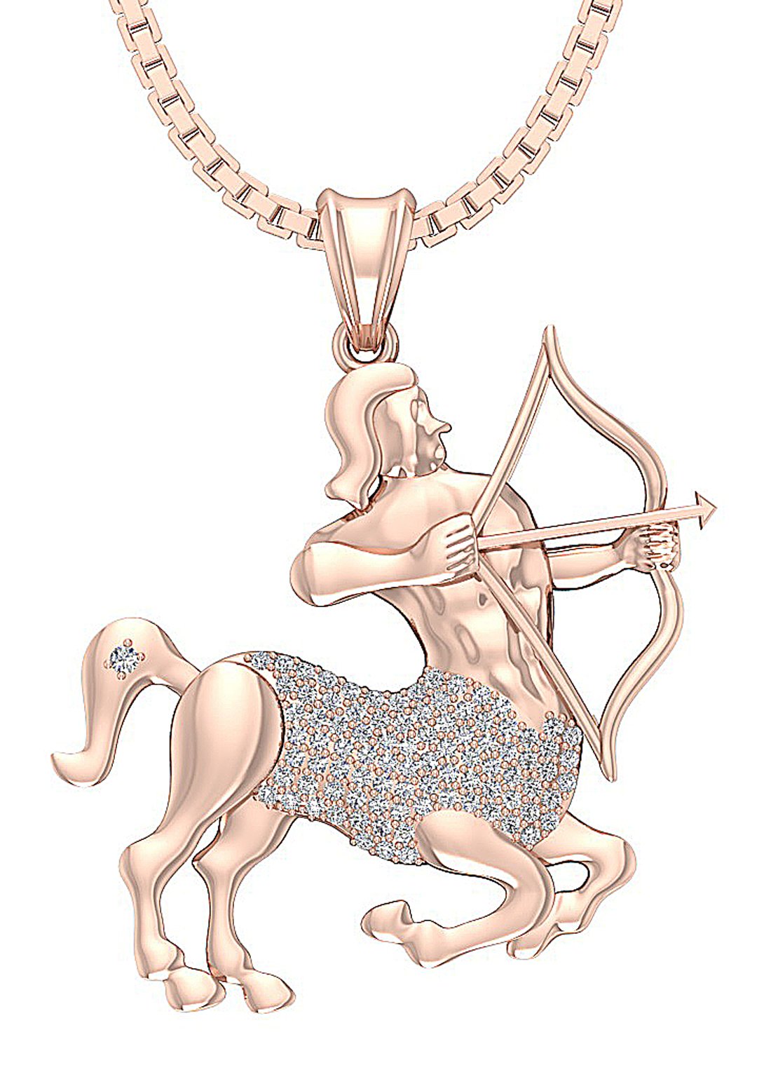 I1/SI1 0.40 Ct Sagittarius Zodiac Sign Pendant Necklace 14K/18K Gold Round Diamond