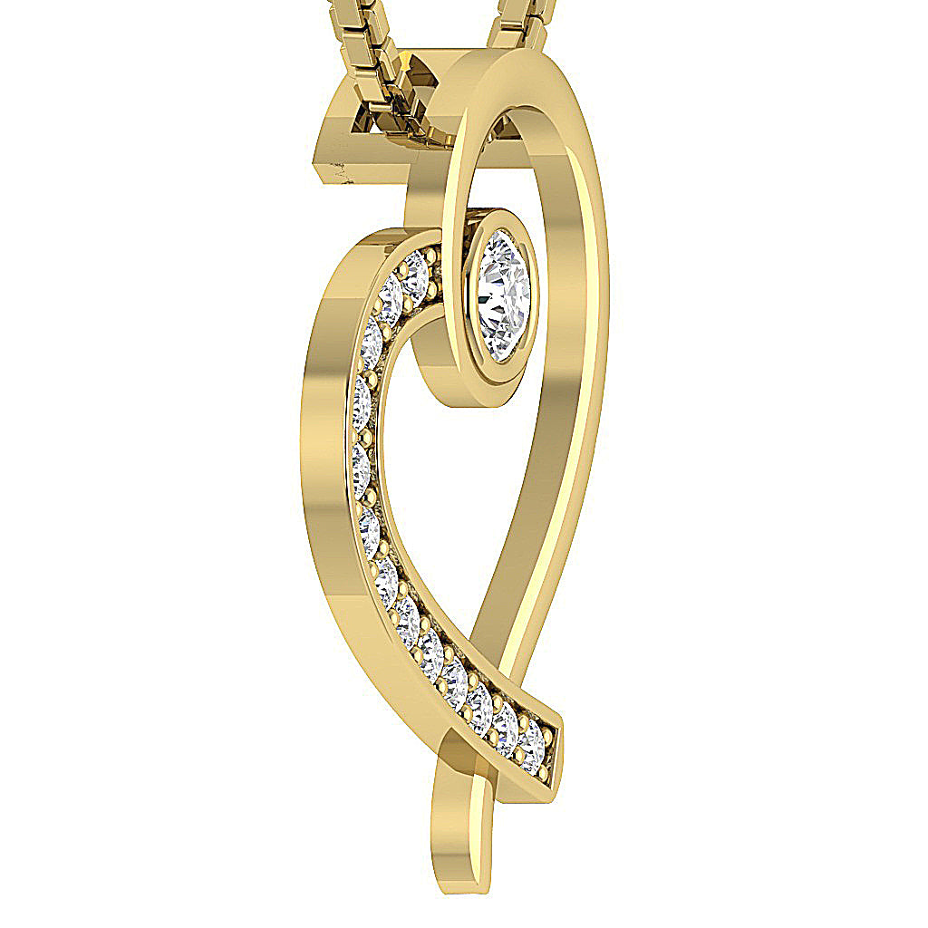VintageGenuineDiamond14kYellowGoldPendant