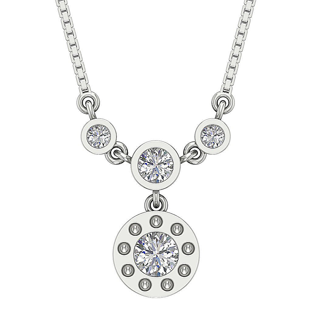 14k/18k Solid Gold Round Diamond Vintage Fashion Pendants SI1/I1 G 0.55 Carat