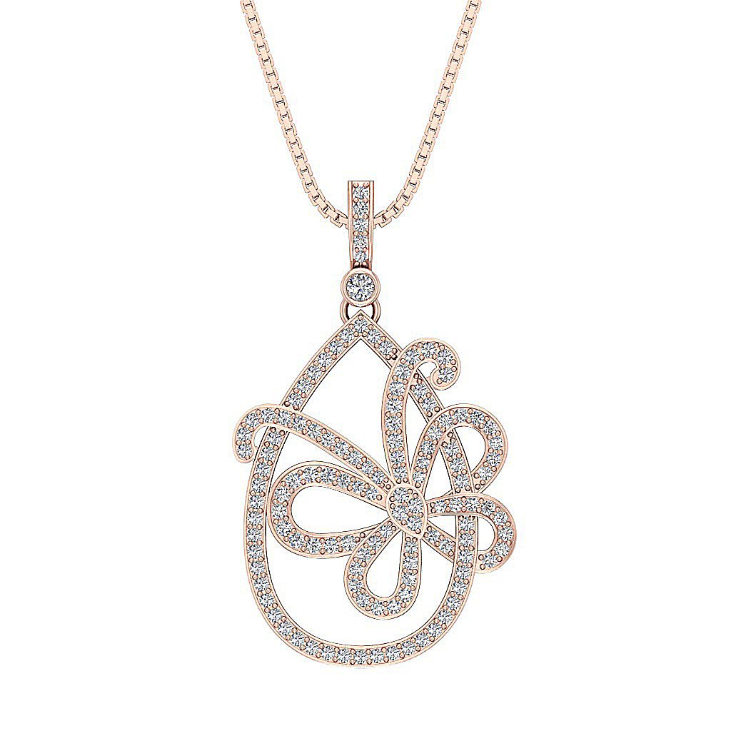 14k/18k Solid Gold Unique Fashion Pendant SI1/I1 G 0.90 Carat Genuine Diamond