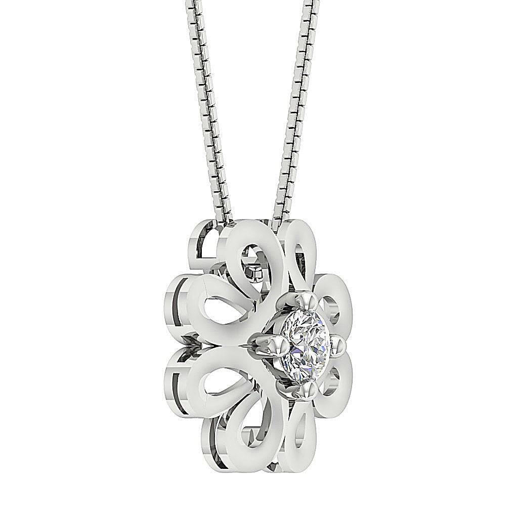 Round Diamond 14k/18k Solid Gold Designer Solitaire Pendant SI1/I1 G 0.55 Ct