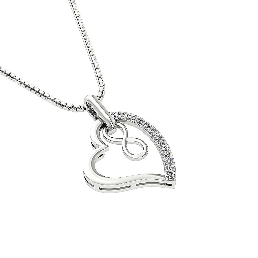 Designer Heart Pendant SI1/I1 G 0.20 Carat Round Diamond 14k/18k Solid Gold