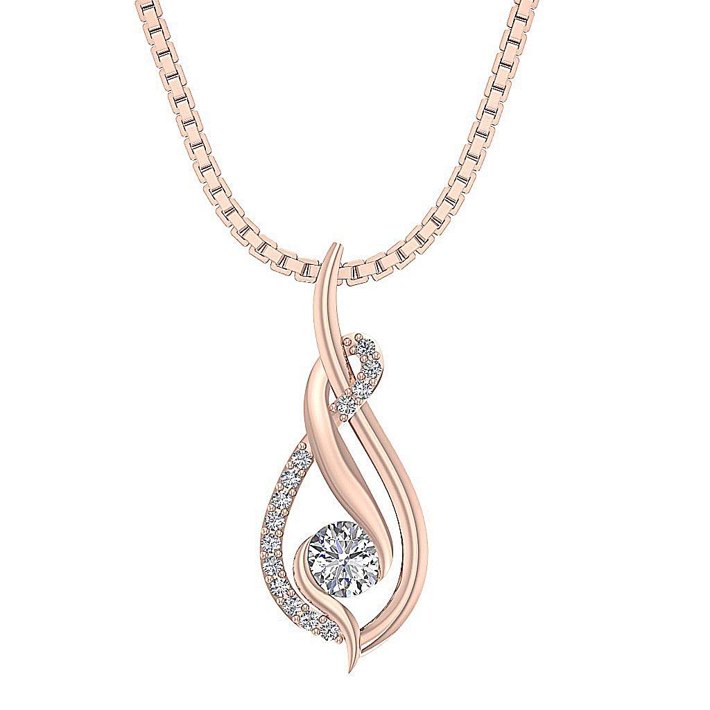 SI1/I1 G 0.50 Carat Vintage Fashion Pendants 14k/18k Solid Gold Round Diamond