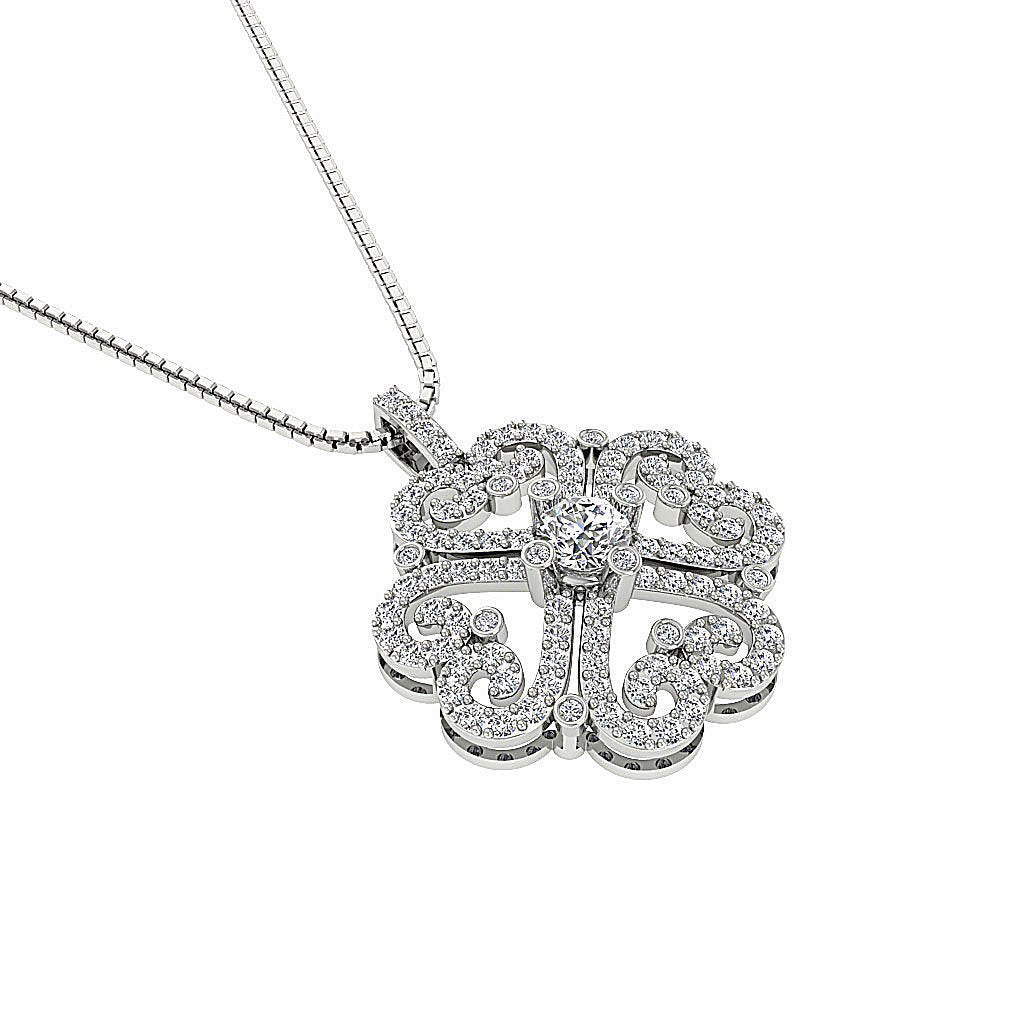 Designer Fashion Pendants VS1/SI1/I1 1.35 Carat Genuine Diamond 14k/18k Gold