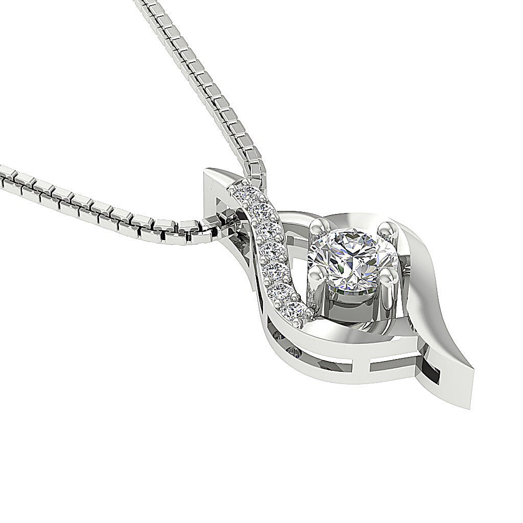 VS1/SI1/I1 0.40 Carat Designer Fashion Pendants 14k/18k Solid Gold Round Diamond