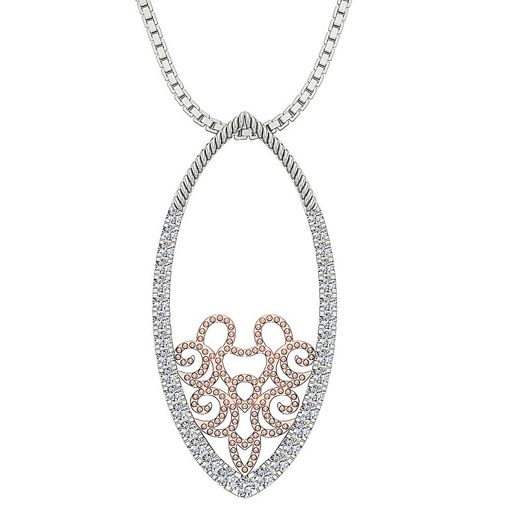 VVS1/VS1/SI1/I1 0.40 Carat Designer Fashion Pendants 14k/18k Gold Round Diamond