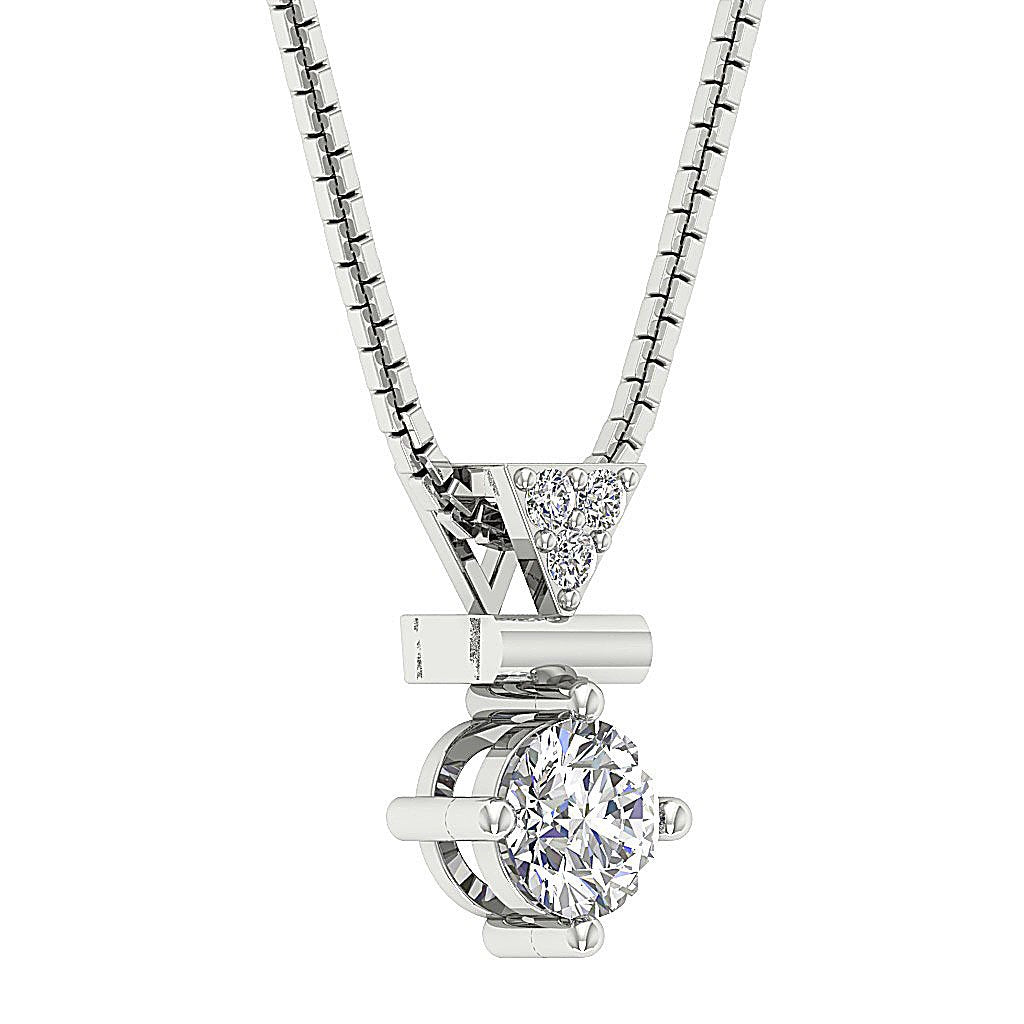 Designer Fashion Pendant SI1/I1 G 0.50 Carat Round Diamond 14k/18k Solid Gold