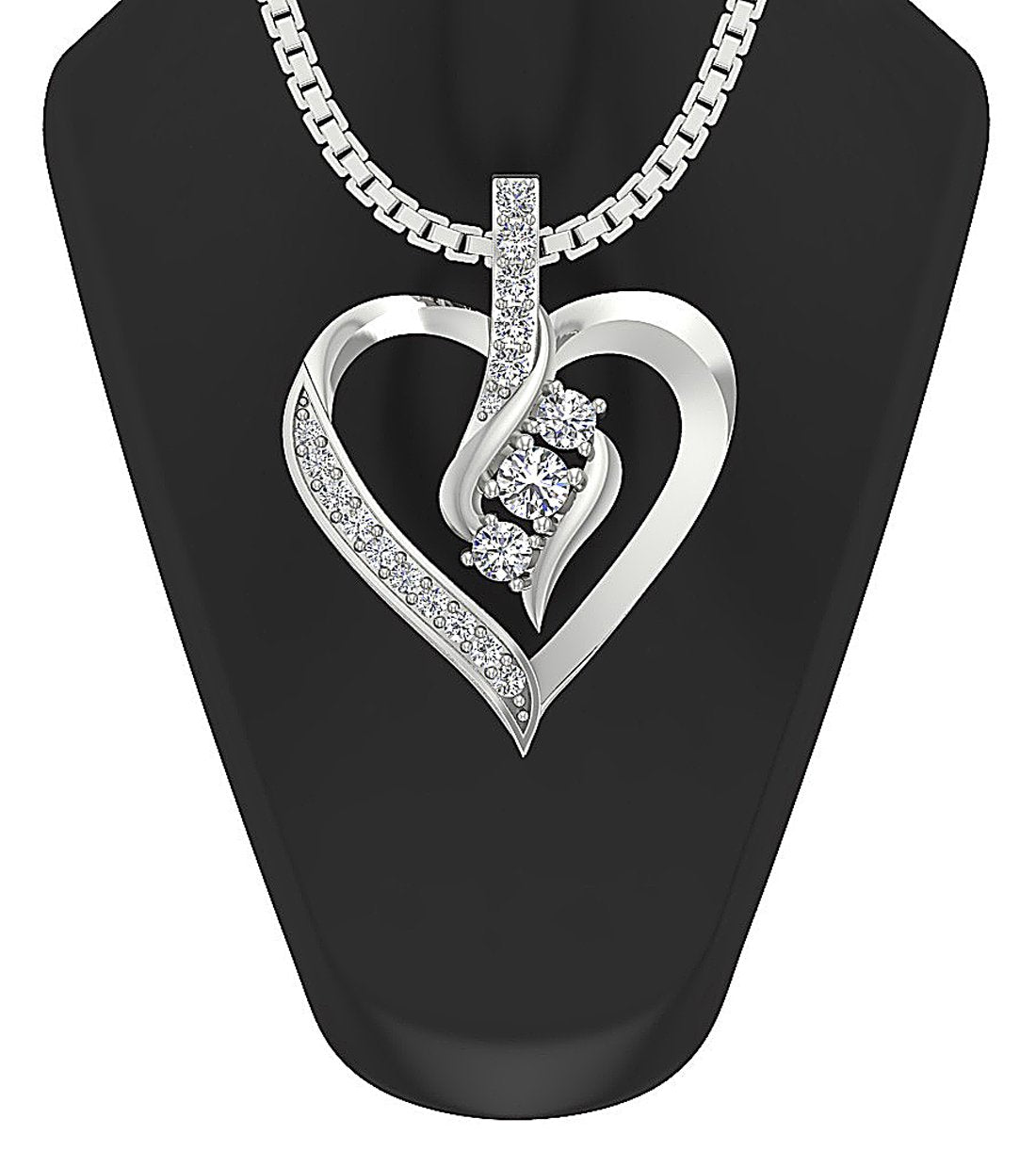 VVS1/VS1/SI1/I1 0.35 Ct Natural Diamond 14k/18k Gold Heart Shape Pendant