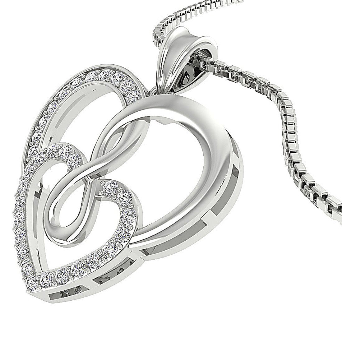 14k/18k Solid Gold Genuine Diamond VS1/SI1/I1 0.40 Carat Heart Shape Pendant