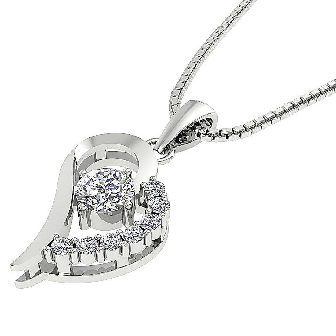 Designer Heart Shape Pendant SI1/I1 G 0.60 Carat Genuine Diamond 14k/18k Gold