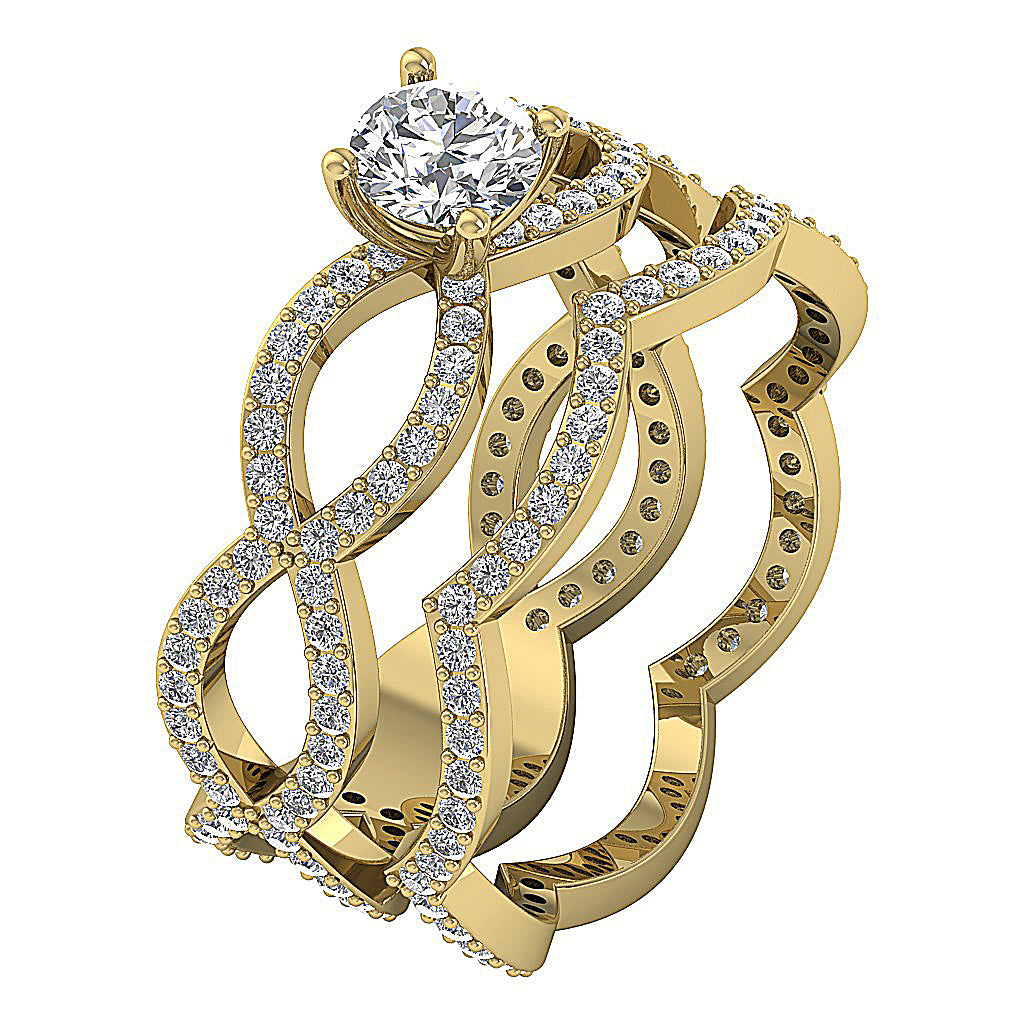 VintageStyleBridalRingProngSet14kYellowGold