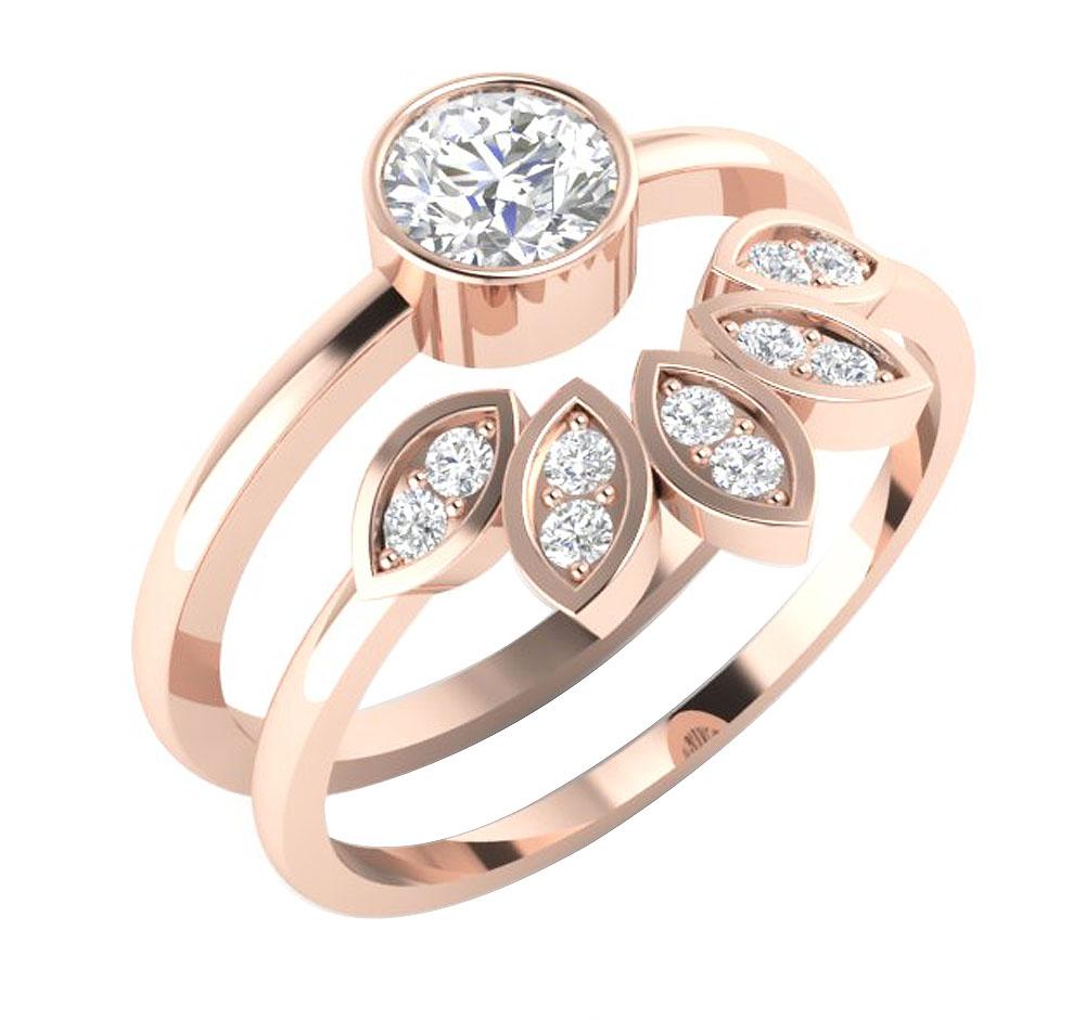 Engagement And Wedding Band Sets SI1 G 0.70 Ct Genuine Diamond 14K Solid Gold
