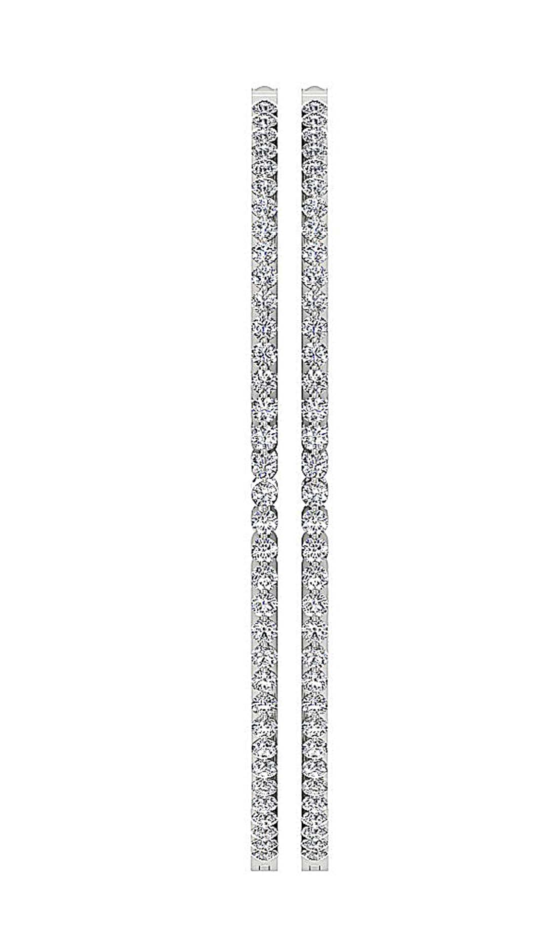 SI1/I1 G 5.70 Ct Genuine Diamond Large Hoop Wedding Earrings 18k/14k White Yellow Rose Gold Prong Set