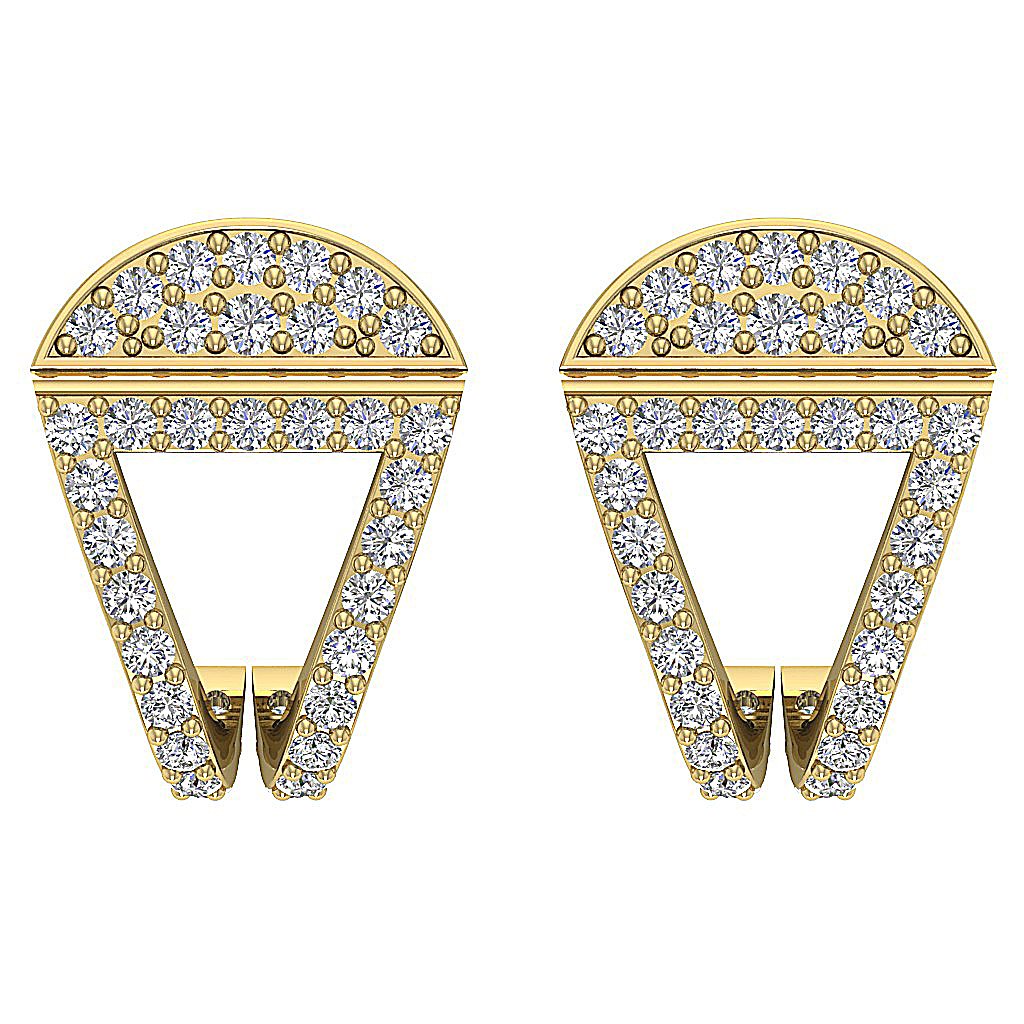 18k/14k White Yellow Rose Gold Fashion Anniversary Earrings Round Diamond SI1/I1 G 0.70 Ct Prong Set