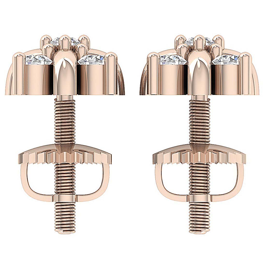 Prong Set Solitaire Studs Anniversary Earring Round Diamond SI1/I1 G 0.30 Ct 18k/14k White Yellow Rose Gold