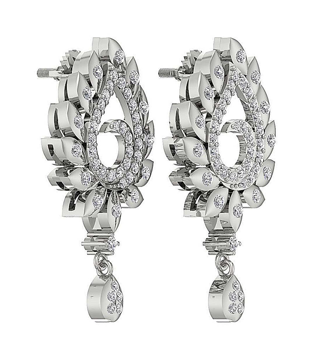 Prong Bezel Set Fashion Wedding Earrings Genuine Diamond SI1/I1 G 0.85 Ct 18k/14k White Yellow Rose Gold