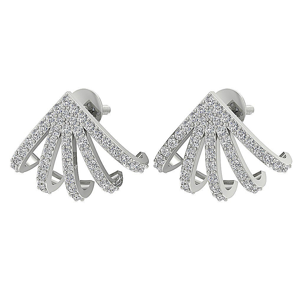 Fashion Engagement Earrings Natural Diamond SI1/I1 G 0.90 Ct 18k/14k Solid Gold Prong Set