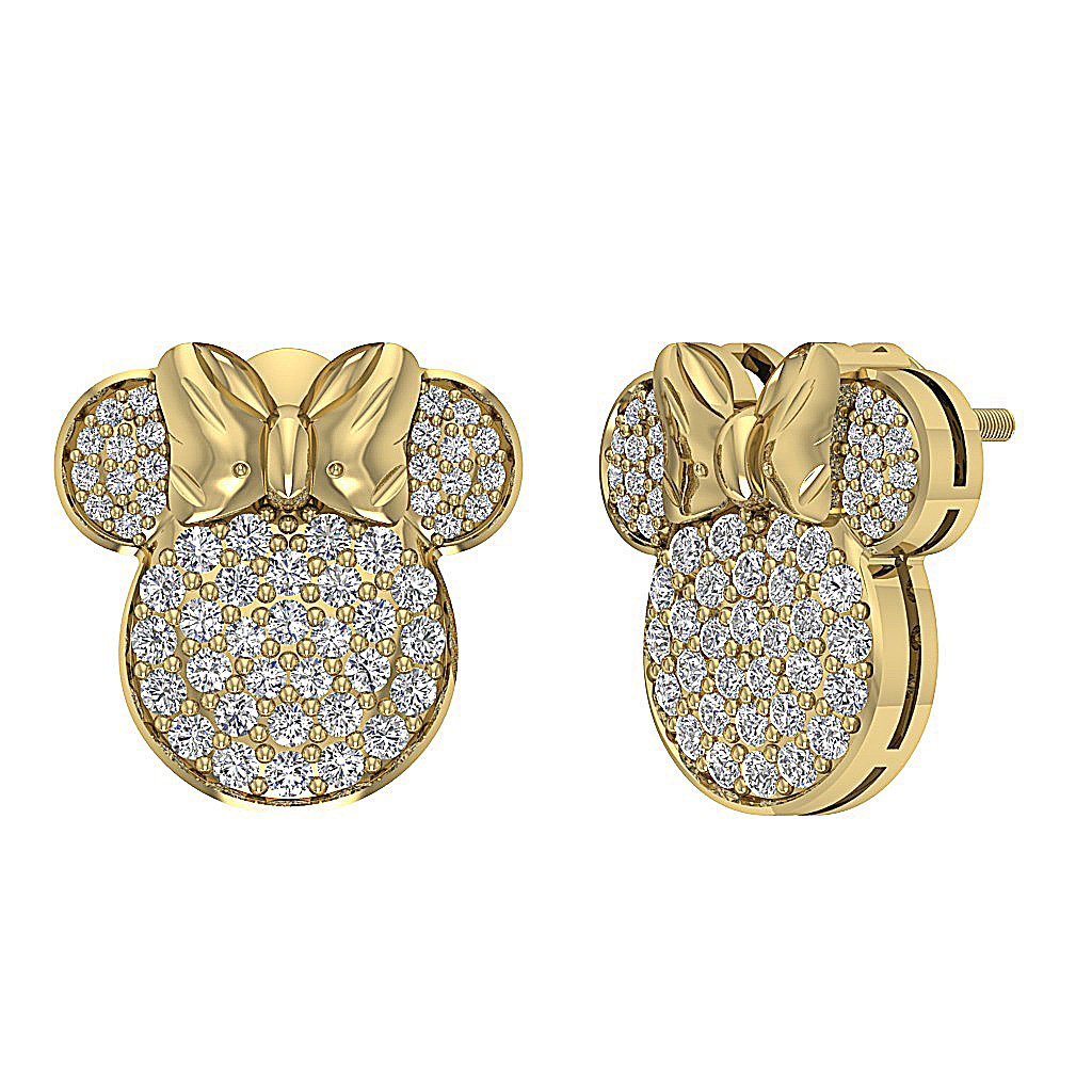 VVS1/VS1/SI1/I1 1.35 Ct Fashion Wedding Earrings Genuine Diamond 18k/14k Rose Gold Pave Set