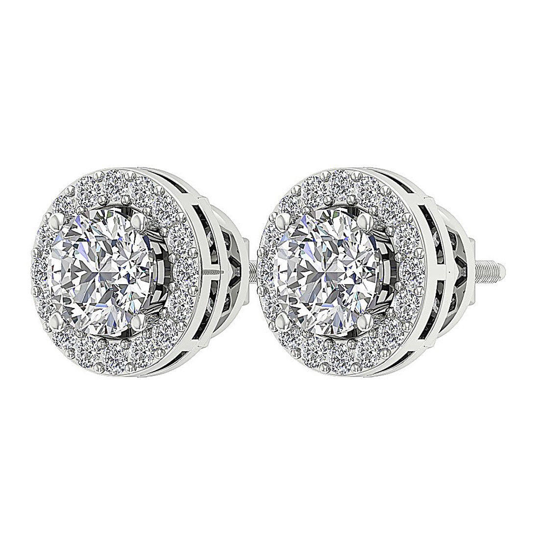14k Solid Gold Genuine Diamonds I1 G 2.11 Ct Removable Jacket Studs Earrings Set