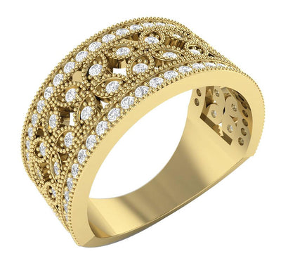 Natural Diamond Prong Set 14k Yellow Gold I1 G 0.85 Ct Vintage Engagement Ring 9.40 MM
