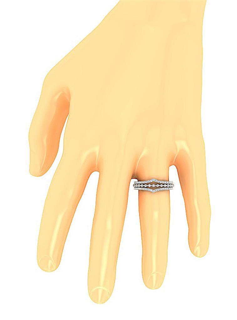 Split Shank Designer Anniversary Ring SI1 G 0.80 Ct Natural Diamond 14K Solid Gold
