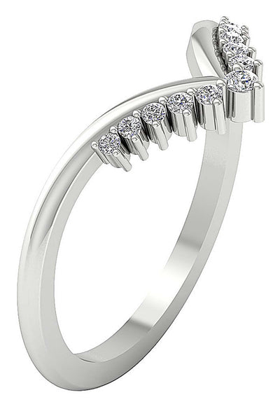 Natural Diamond Designer Engagement Ring SI1 G 0.15 Ct 14K White Gold Prong Set 9.35 MM