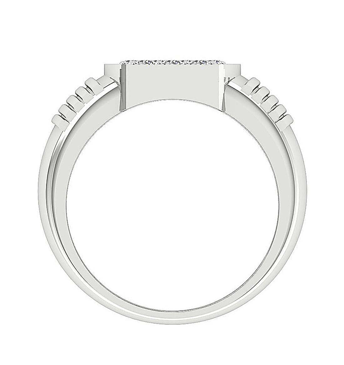 Mens Wedding Ring SI1/I1 G 0.70Ct 14k Solid Gold Natural Diamond Pave Set Width 10.65MM
