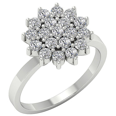 Flower Design 14K Solid Gold Wedding Ring Diamond Ring I1 G 1.35 Ct 14.50MM