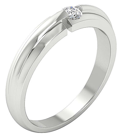 4.00 MM 14K Solid Gold Solitaire Wedding Ring Genuine Diamond SI1 G 0.20 Ct Prong Set