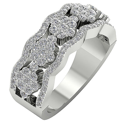 I1 G 1.50 Ct Designer Engagement Ring Natural Diamond 14K Yellow Gold Prong Set 8.55 MM