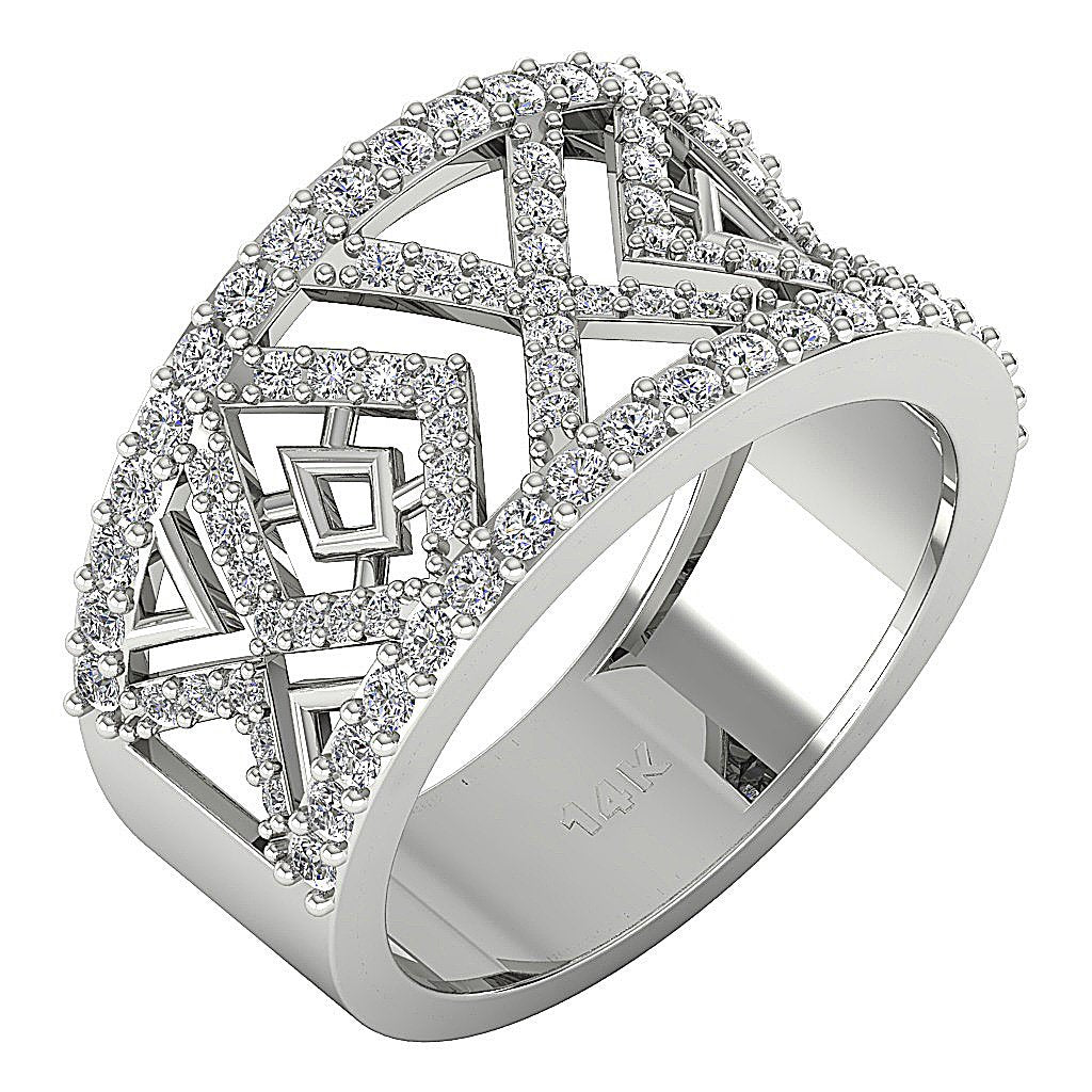 Round Diamond Anniversary Ring SI1 G 1.00 Ct 14k Solid Gold Prong Set 11.60 MM