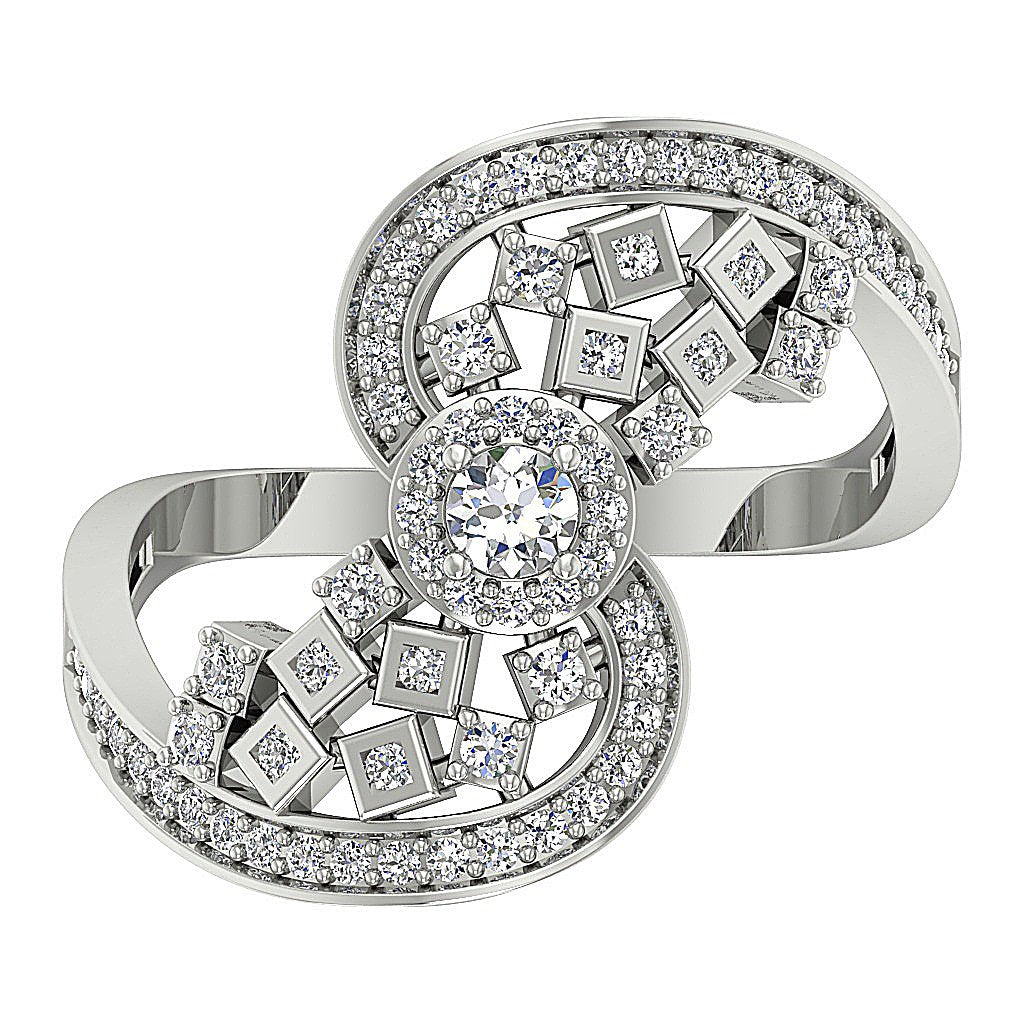 14k Solid Gold Accent Solitaire Halo Engagement Ring Natural Diamond I1 G 0.65 Ct Prong Bezel Set