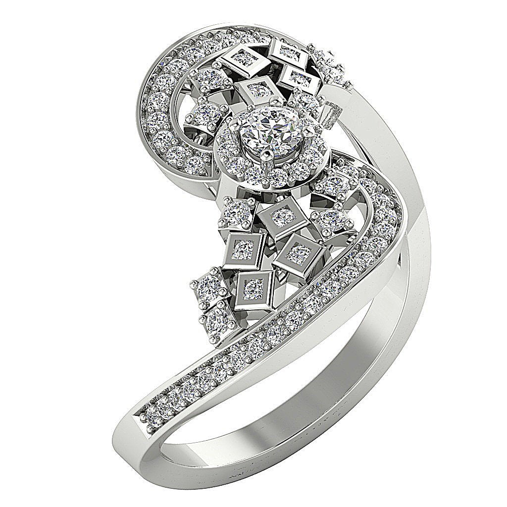 14k Solid Gold Accent Solitaire Halo Engagement Ring Natural Diamond I1 G 0.65 Ct Prong Bezel Set
