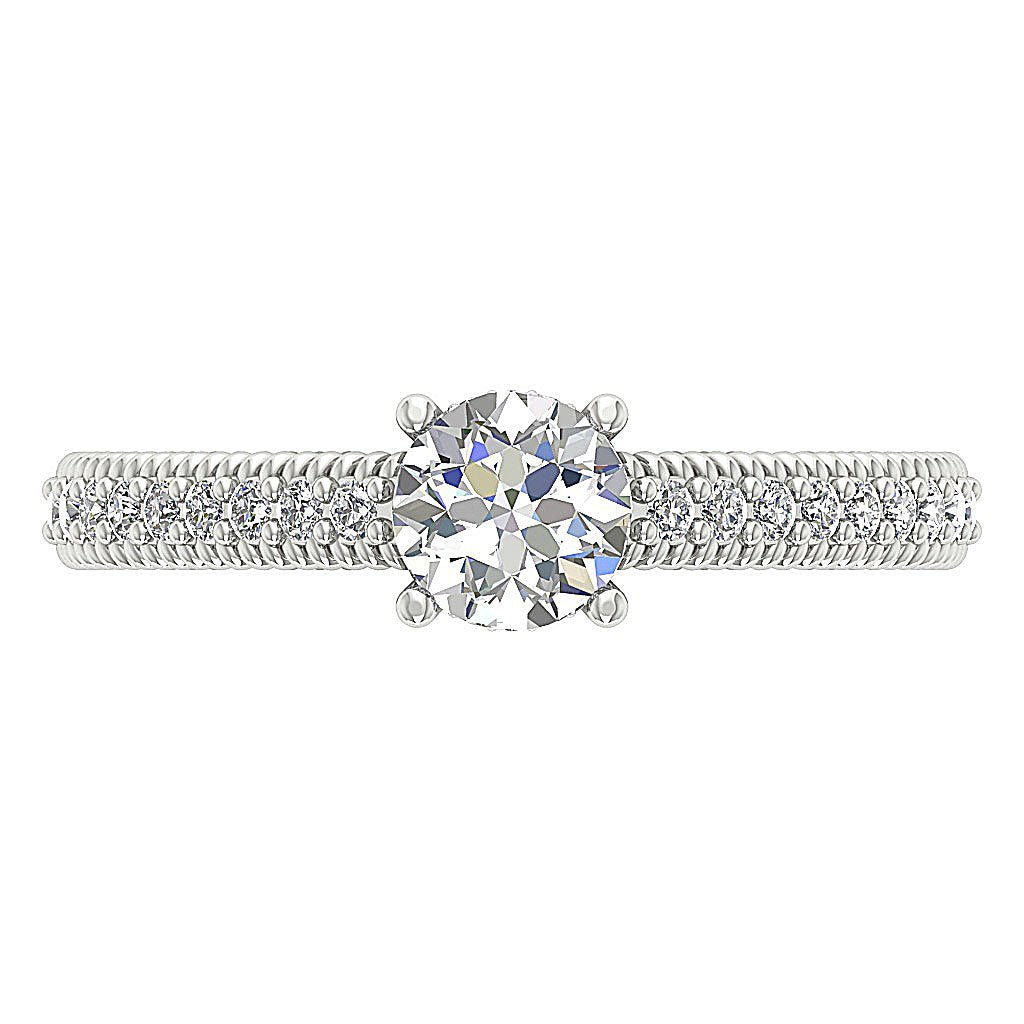 5.50 MM Accent Solitaire Wedding Ring Genuine Diamond I1 G 1.00 Ct 14k Solid Gold Prong Set