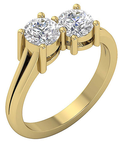 Forever Us Two Stone Solitaire Wedding Ring I1 G 1.60 Ct Genuine Diamond Prong Set 14k Solid Gold