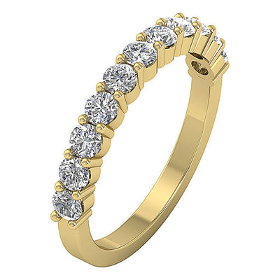 Anniversary Ring Round Diamond I1 G 1.15 Ct 14K White Gold Prong Set