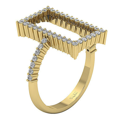 Natural Diamond Designer Fashion Engagement Ring I1 G 0.55 Ct 14k White Gold Prong Set